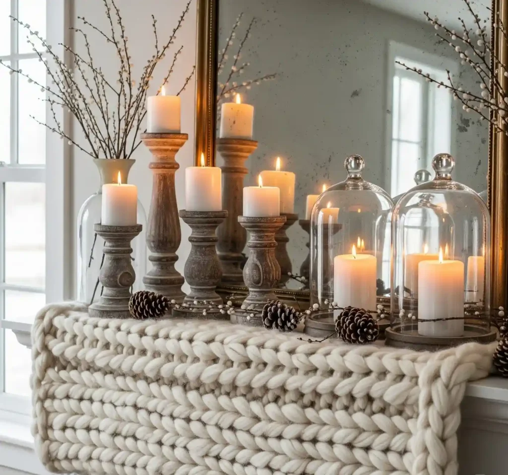 20 Creative Winter Mantel Decorating Ideas to Bring the Season Indoors 17 16-Winter Mantel Decorating Idea