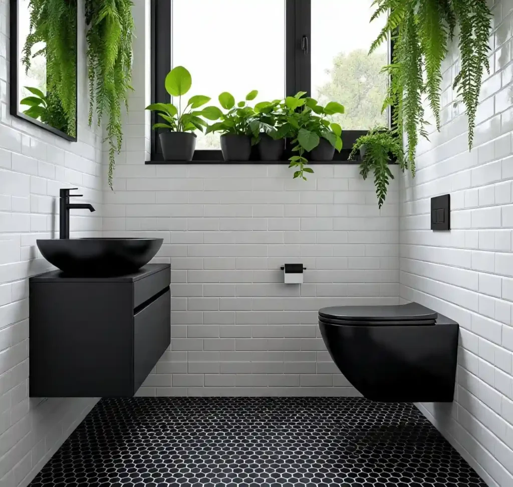 30 Gorgeous Home Design Ideas to Upgrade Every Room With Style 19 16-home design ideas-Sleek Black and White Bathroom
