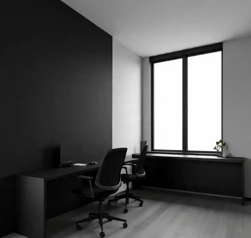 28 Dark Office Decor Ideas for a Minimalist, Functional & Stylish Workspace 20 18-Dark Office Decor Idea
