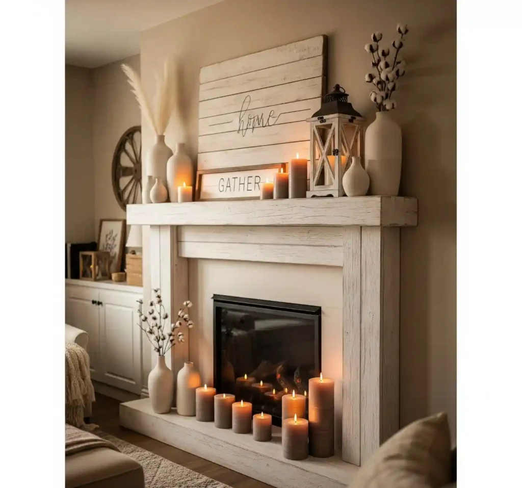 25 Stunning Farmhouse Mantel Decor Ideas to Elevate Your Rustic Interior 3 2-Farmhouse Mantel Decor Ideas