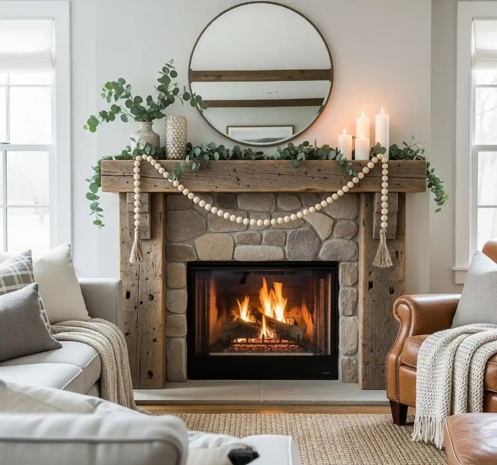 25 Stunning Farmhouse Mantel Decor Ideas to Elevate Your Rustic Interior 21 20-Farmhouse Mantel Decor Idea