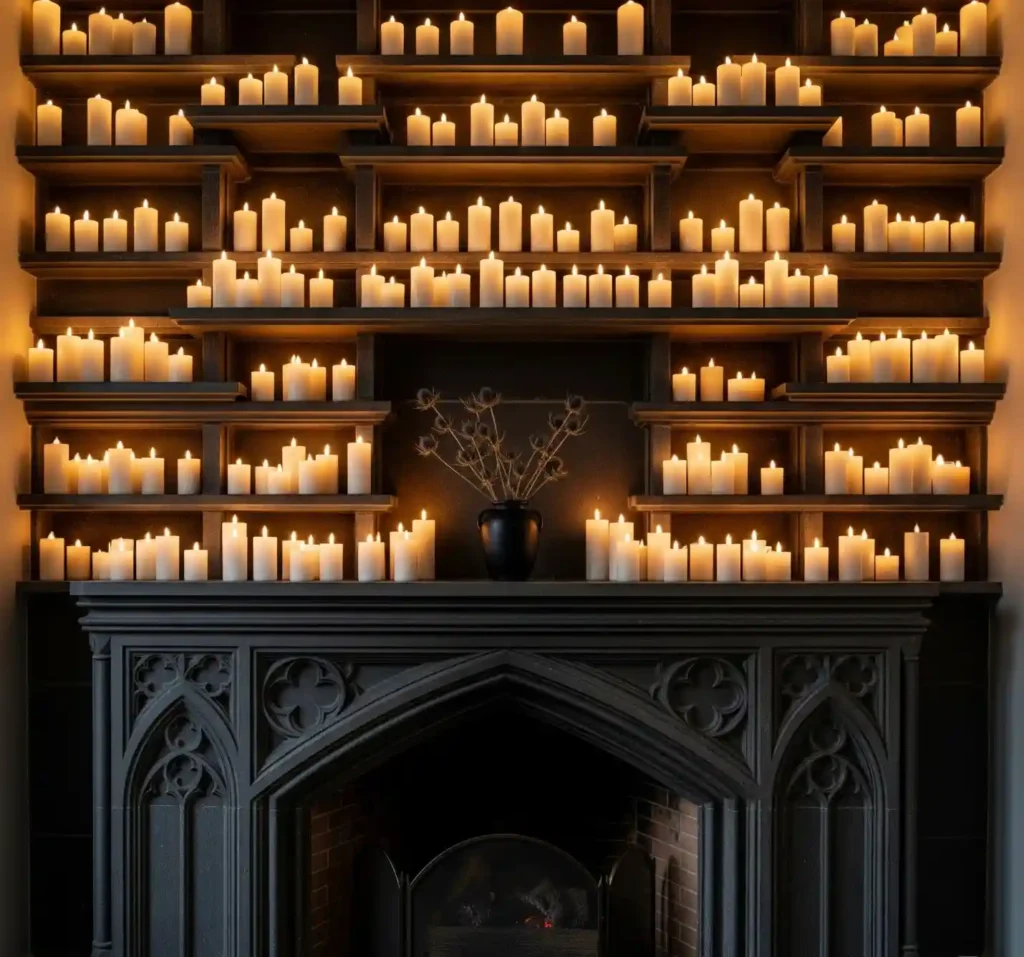 25 Spellbinding Moody Gothic Mantel Decor Ideas to Embrace Dark Elegance 21 20-Moody Gothic Mantel Decor Idea