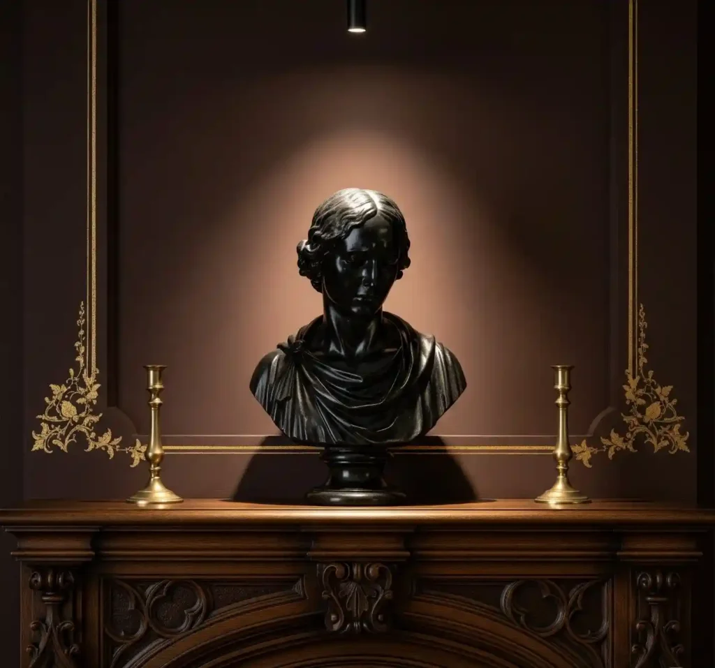 25 Spellbinding Moody Gothic Mantel Decor Ideas to Embrace Dark Elegance 23 22-Moody Gothic Mantel Decor Idea