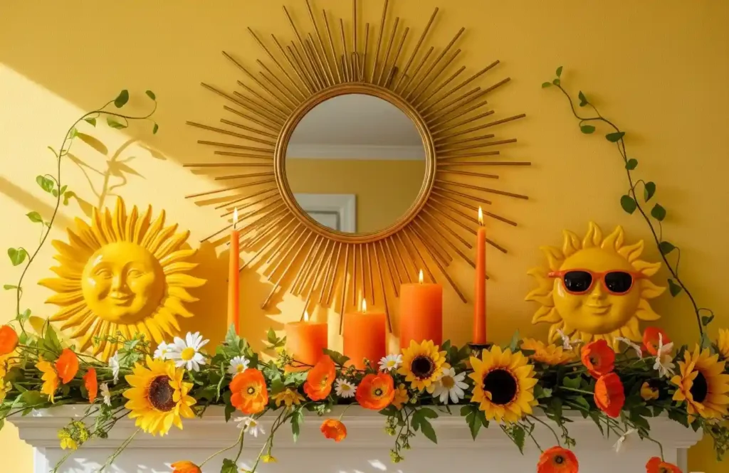 25 Bright & Bold Summer Mantel Decorating Ideas to Energize Your Space 24 23-summer Mantel Decorating Idea