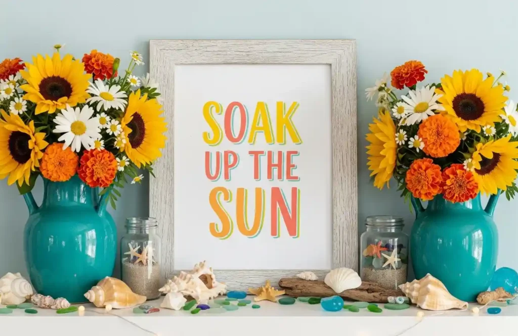 25 Bright & Bold Summer Mantel Decorating Ideas to Energize Your Space 25 24-summer Mantel Decorating Idea