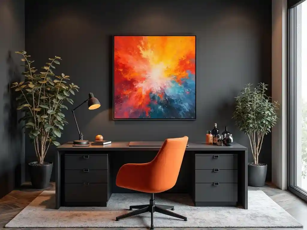 28 Dark Office Decor Ideas for a Minimalist, Functional & Stylish Workspace 33 28-Dark Office Decor Ideas