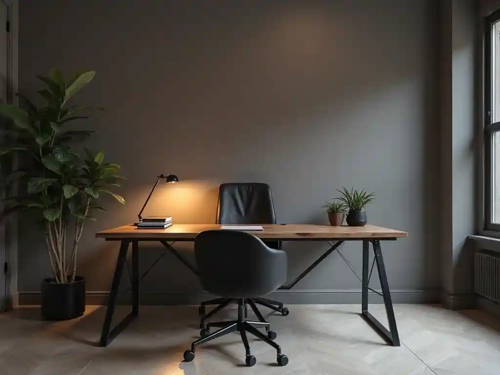 28 Dark Office Decor Ideas for a Minimalist, Functional & Stylish Workspace 4 3-Dark Office Decor Idea