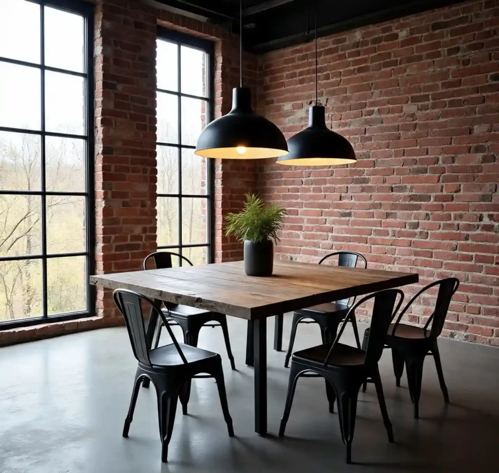 30 Gorgeous Home Design Ideas to Upgrade Every Room With Style 6 5-home design idea-Industrial Loft-Style Dining Area