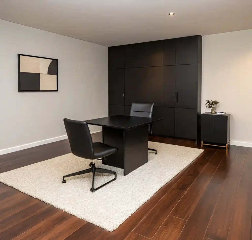 28 Dark Office Decor Ideas for a Minimalist, Functional & Stylish Workspace 7 6-Dark Office Decor Idea
