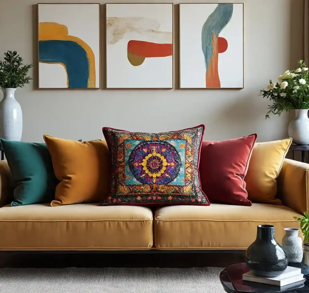 30 Stylish Throw Pillow Ideas to Instantly Elevate Your Couch & Living Room Décor 7 6-Throw Pillow Idea