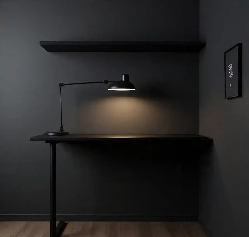 28 Dark Office Decor Ideas for a Minimalist, Functional & Stylish Workspace 9 7-Dark Office Decor Idea