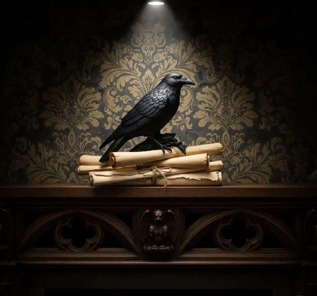 25 Spellbinding Moody Gothic Mantel Decor Ideas to Embrace Dark Elegance 8 7-Moody Gothic Mantel Decor Idea