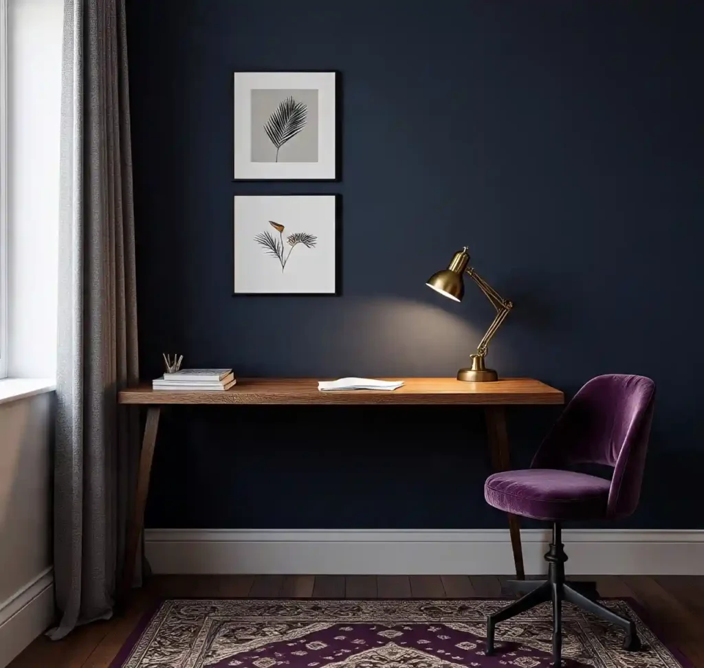 30 Gorgeous Home Design Ideas to Upgrade Every Room With Style 8 7-home design idea-Moody Blue Home Office