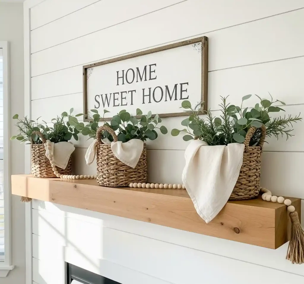 25 Stunning Farmhouse Mantel Decor Ideas to Elevate Your Rustic Interior 9 8-Farmhouse Mantel Decor Idea