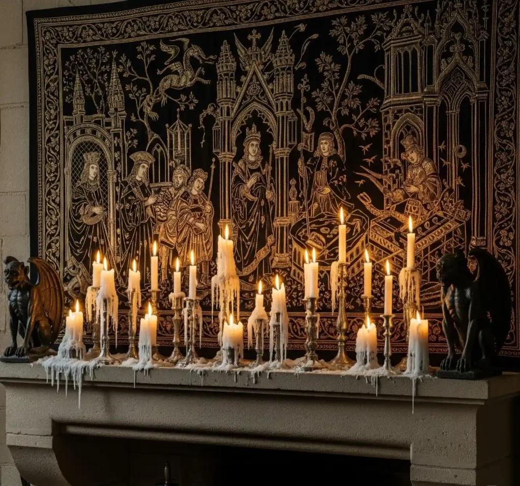 25 Spellbinding Moody Gothic Mantel Decor Ideas to Embrace Dark Elegance 10 9-Moody Gothic Mantel Decor Idea